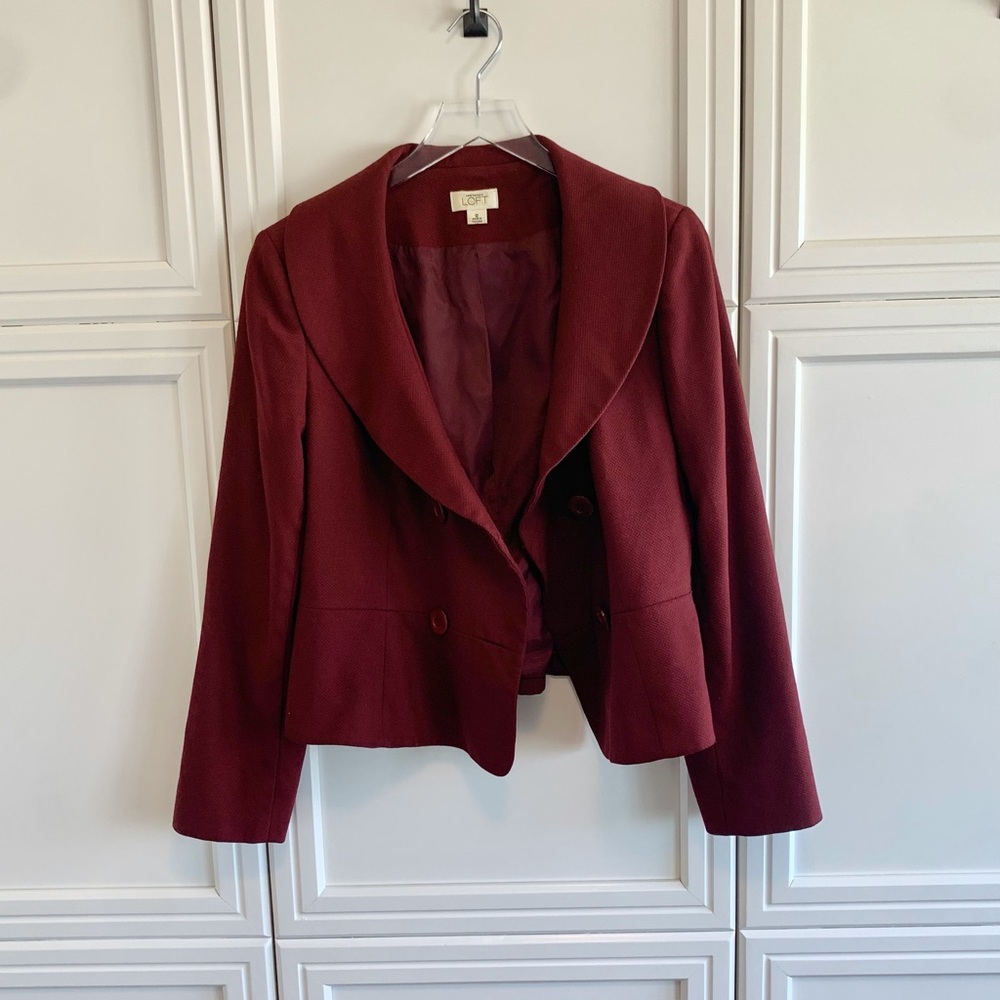 Loft Maroon Double Breasted Jacket - image 6